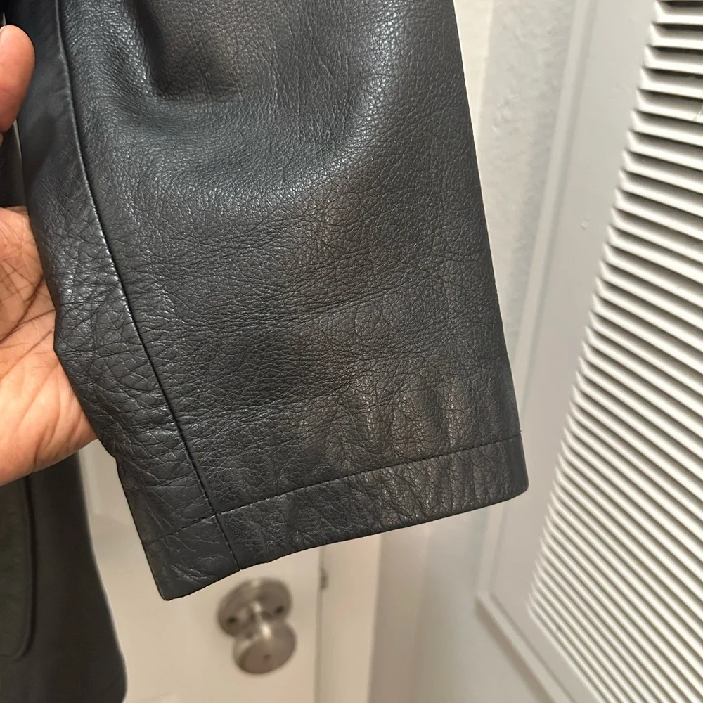 Coach 1941 Men Black Harrison Leather Jacket Size Medium - Picture 4 of 10